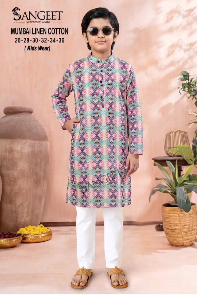Sangeet Rayon Classic Rayon Kids Long Kurta Full Sleeves